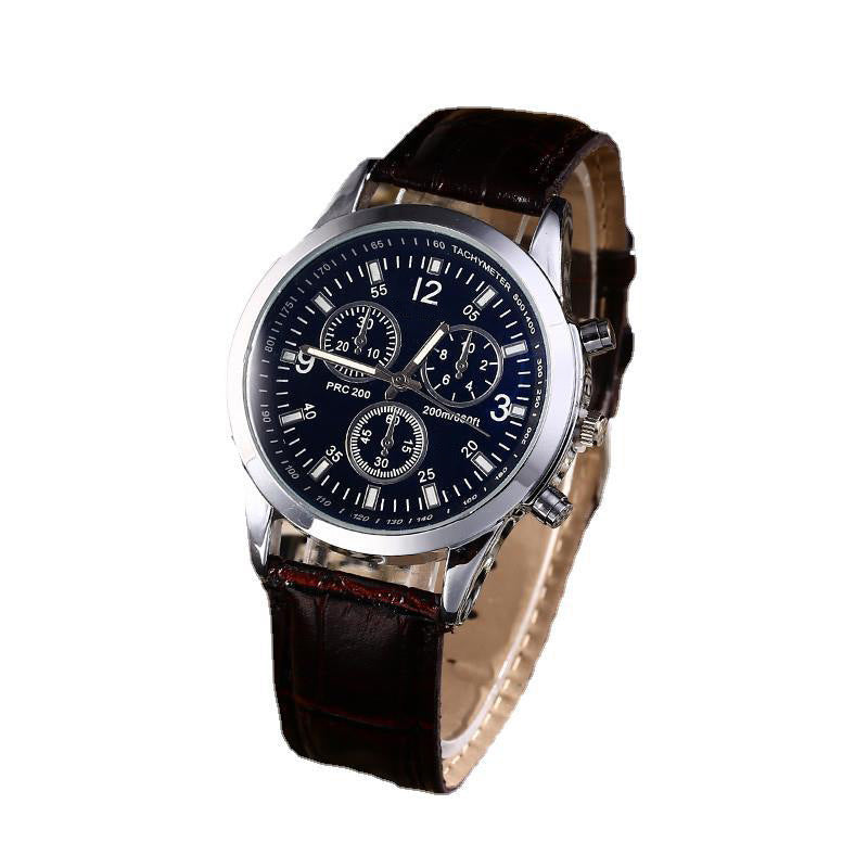 Wholesale hot-selling fashion watches for men - export quality men's quartz watches with decorative fashion blue light glass and leather straps