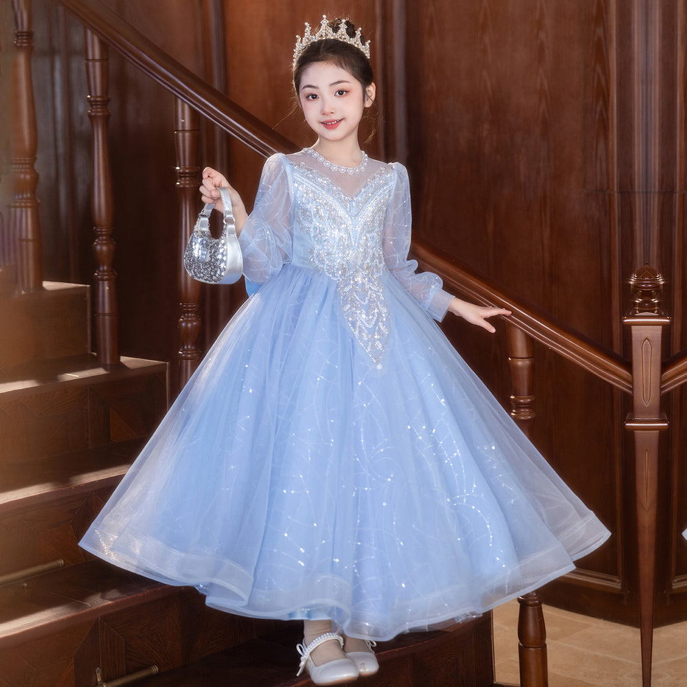 Girls' dresses wedding dresses piano performance flower girl dresses hostess dresses little girls' princess birthday performance outfits new