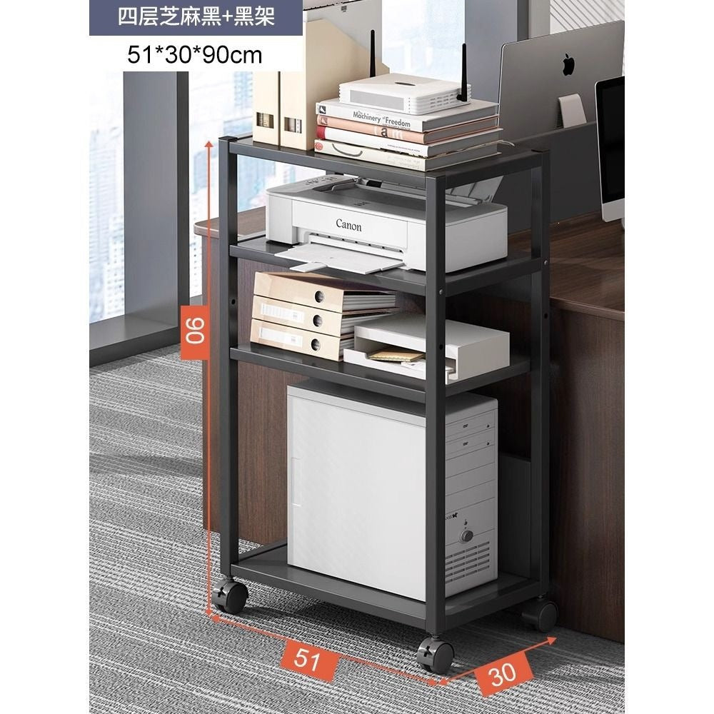 Printer stand shelf floor cabinet storage rack mobile office desk computer host bracket