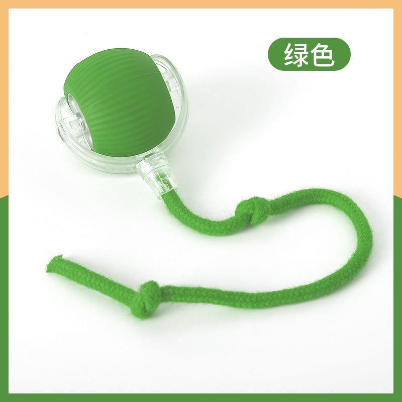 new cat toy gravity smart red rope rolling ball bird sound electric cat teasing ball tooth grinding and bite resistance