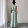 new french-style v-neck summer slim-fit dress