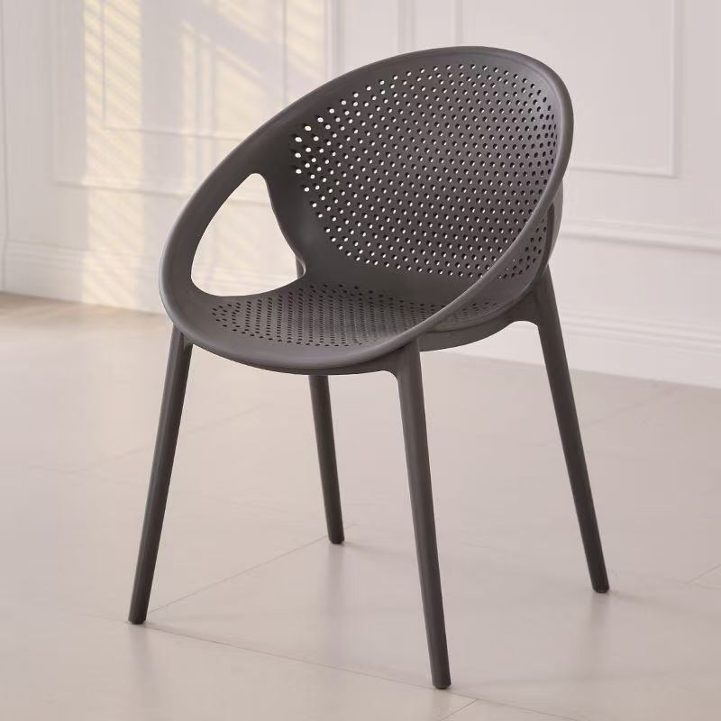 Scandinaviancut out dining table and chairs stackable dining chairs casual outdoor waiting chair for home plastic back chair small apartment