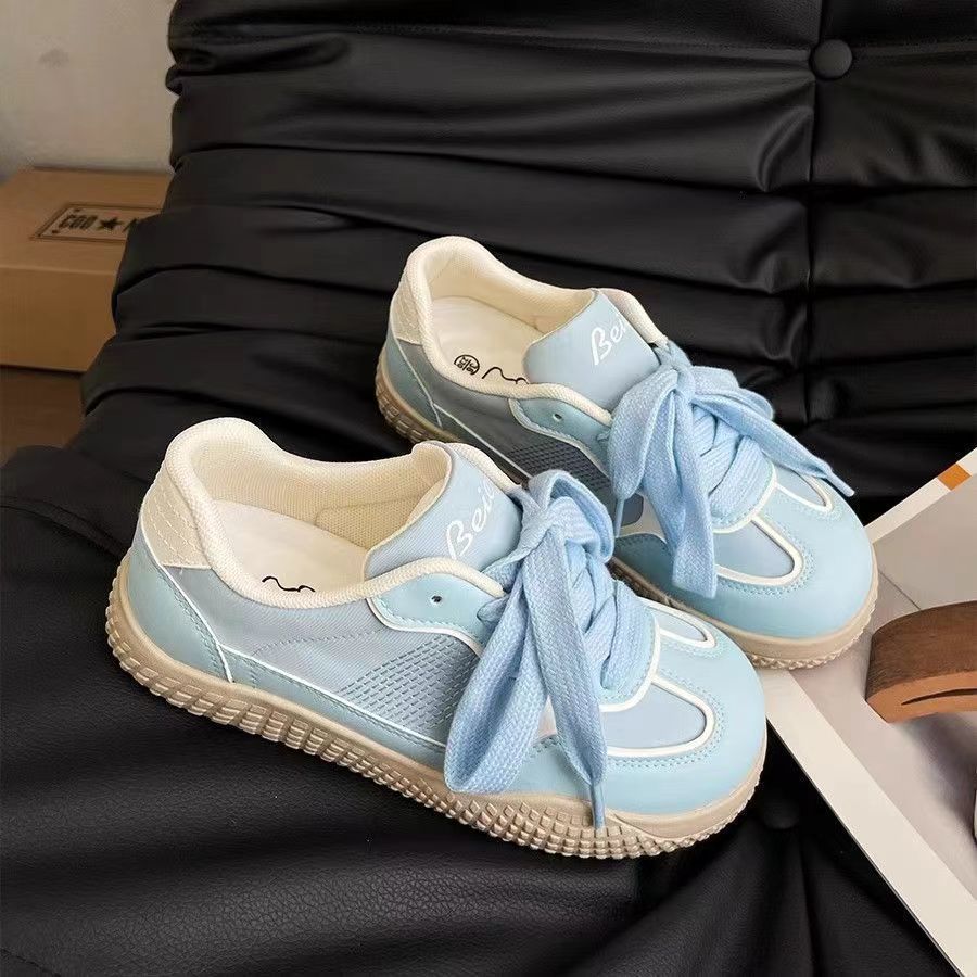 Retro niche German training women's 2024 summer new little white shoes student versatile breathable casual muffin baseplate shoes