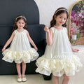 Girls' princess dress summer collection : new children's luxury high-end formal dress, girls' mesh vest dress