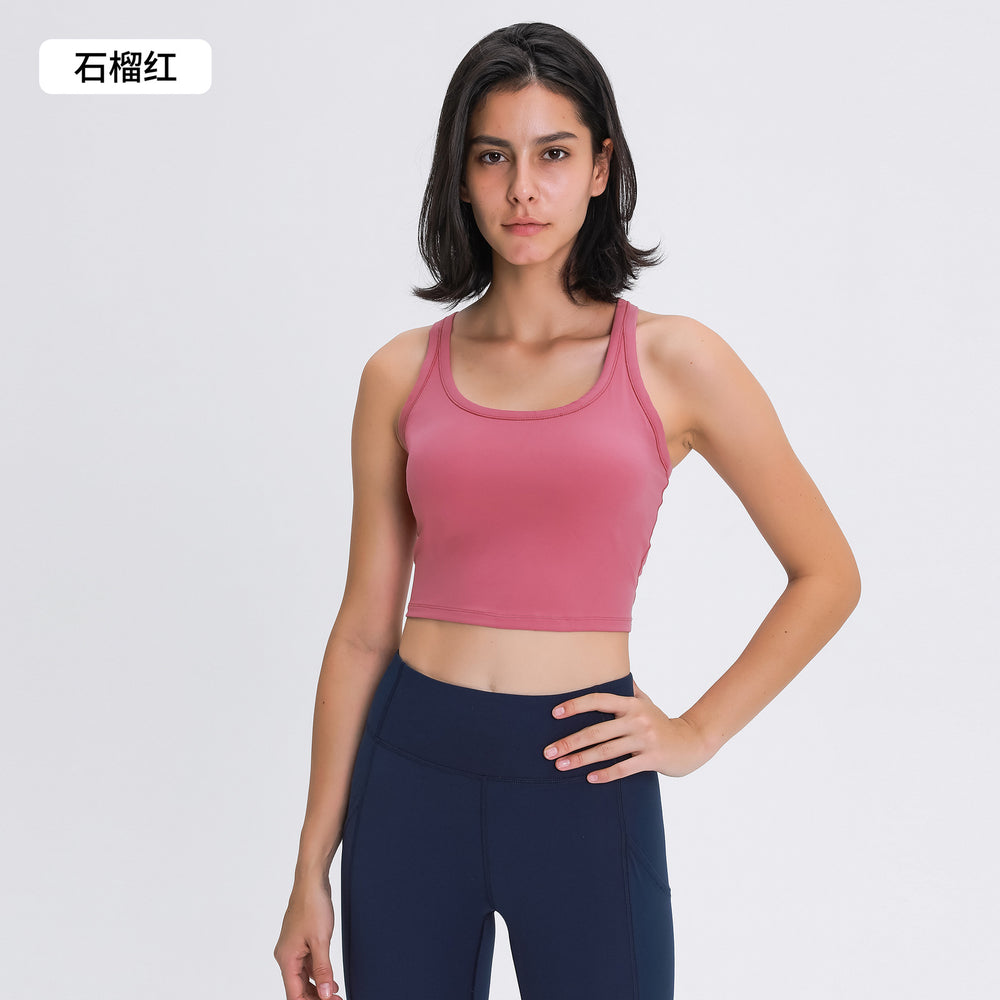 Fashioneasiest for matchnew arrival with chest pad yoga vest women's comfortable naked fitness bubble wrap sports bra s2081
