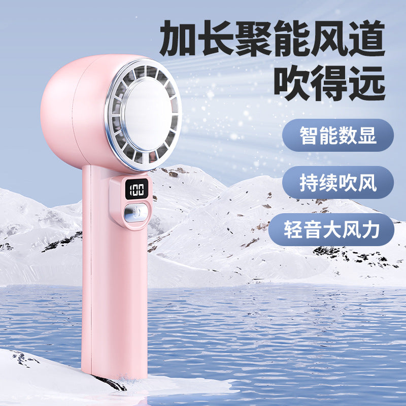 New high-speed handheld fan usb mini 100-speed stepless speed adjustment digital display outdoor silent mini small fan
