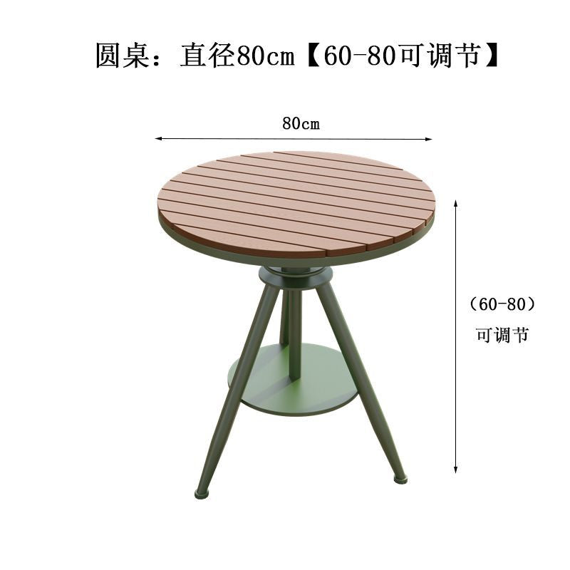 Outdoor casual dining set - waterproof & sun-resistant table and chairs - two chairs included - balcony adjustable round table