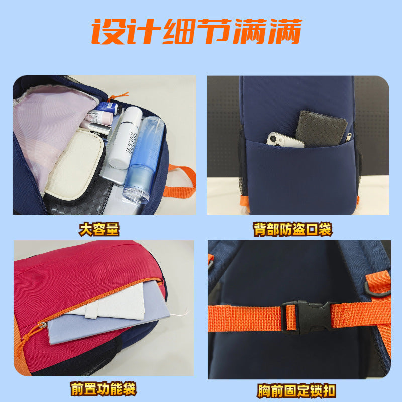Casual backpack portable outdoor functional small bag 600d lightweight schoolbag wear-resistant stain-resistant water-repellent kids' backpack