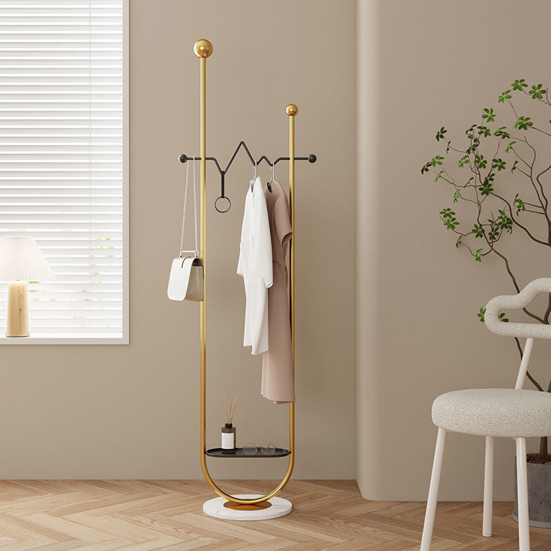 Scandinavianaccessible luxury marble bottom base simplefor home coat rack movable floor-standing living room bedroom clothes drying rack