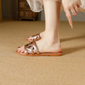 2025 new women's low heel flat sandals and slippers - round toe, voltage laser design