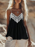 fashion cross-border summer v-neck sexy lace suspender beach vacation style tops