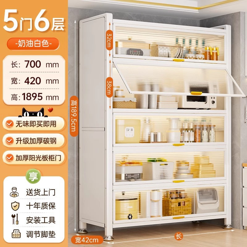 Kitchen storage rack floor-standing multi-layer dust-proof storage cabinet for home multifunctional cupboard sideboard cupboard storage cabinet
