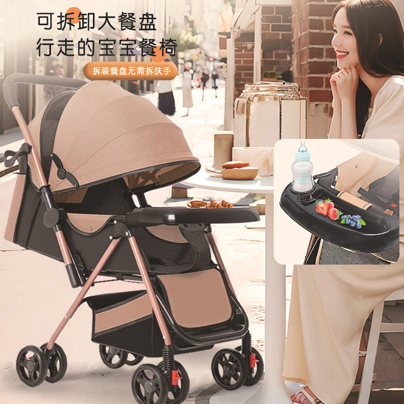 2025 newborn stroller - convertible pushchair, lightweight & foldable, one-click fold, suitable for ages 0-3 years