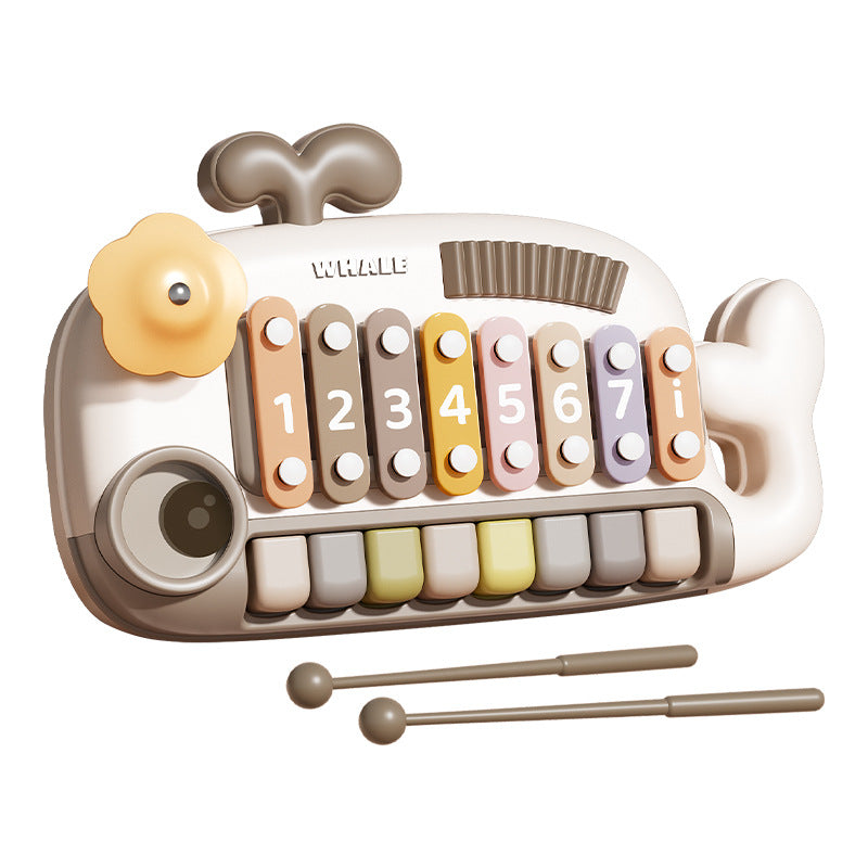 Children's whale piano musical instrument - multifunctional piano for baby girls and boys - early education, playable, educational, birthday toy