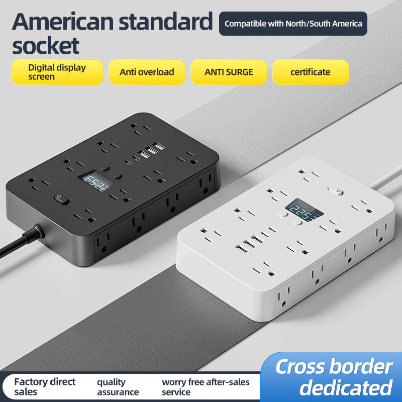 Us standard travel adapter power strip with 16 outlets, 5 usb ports - ideal for traveling to the us, canada, and mexico - home use