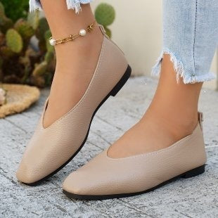 plus sizeflats women's casualretro style spring summer new arrivalpure colorplus sizedoudou small leather shoes wholesale