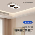 Ultra-thin surface-mounted single-head, double-head, three-head, no ceiling, no main light, casual living room, bedroom, ceiling-mounted anti-glare downlight