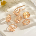 Wholesale geometric rings: european and american cross-border jewelry, niche high-end, unique, statement, light luxury, hollowed-out ins style rings for women