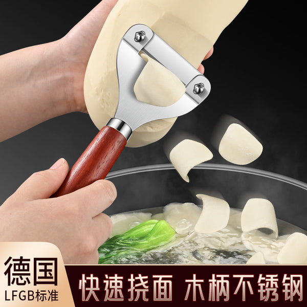 Scratch tool Shanxi special tool Fenyang Scratch sheet with wooden handle Stainless steel noodle cutting knife Scratch blade noodle knife