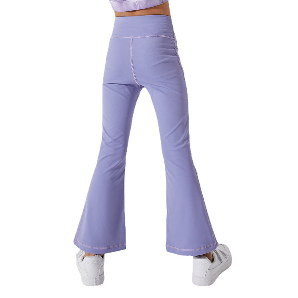 Ink printingkids fitness bell bottoms women's suitloose pants high waist belly control sports comfortablekids fitness wear