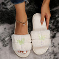 2024 spring/autumn new butterfly flat slippers - women's bestselling, super popular cartoon pearl warm cotton slippers