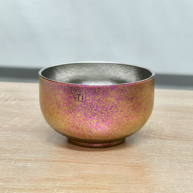 Premium pure titanium double-layer bowl - perfect for home, rice, kindergarten, and kids. durable, drop-resistant, and beautifully designed tableware