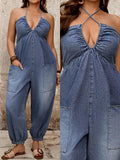 new arrivals: plus size women's deep v ruched loose fit jogger cargo pants for , , and european & american markets