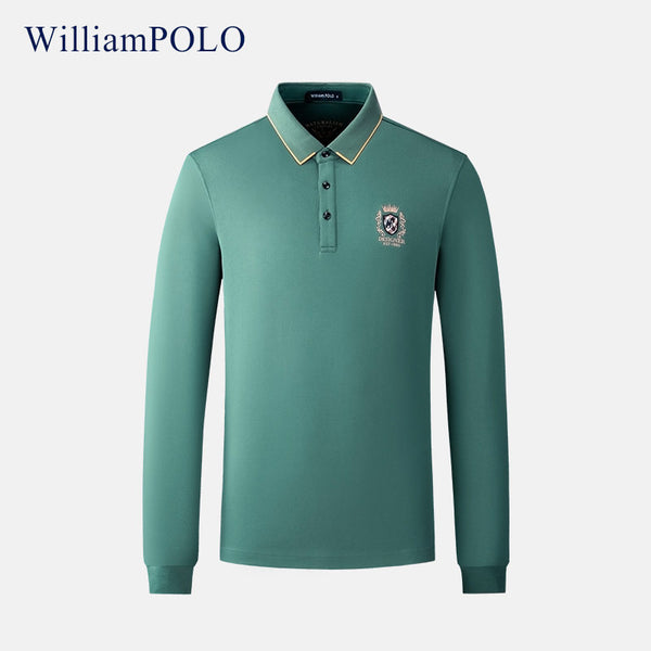 Emperor Paul Polo Shirt Long Sleeve T-Shirt Men's Lapel Cotton Men's Top Middle-aged Dad Long Sleeve Polo Shirt Men's