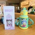 Double-drink kids' thermos cup - 316 stainless steel, food-grade, cute cartoon design, student straw cup