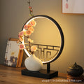 New chinoiserie table lamp bedroom bedside lamp zen ornaments wedding girl lotus creative gift home remote control lotus
