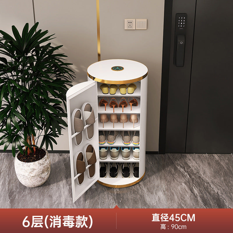 Rotating shoe cabinet household door 2025 new entry entrance entrance steel round multi-layer disinfection shoe rack