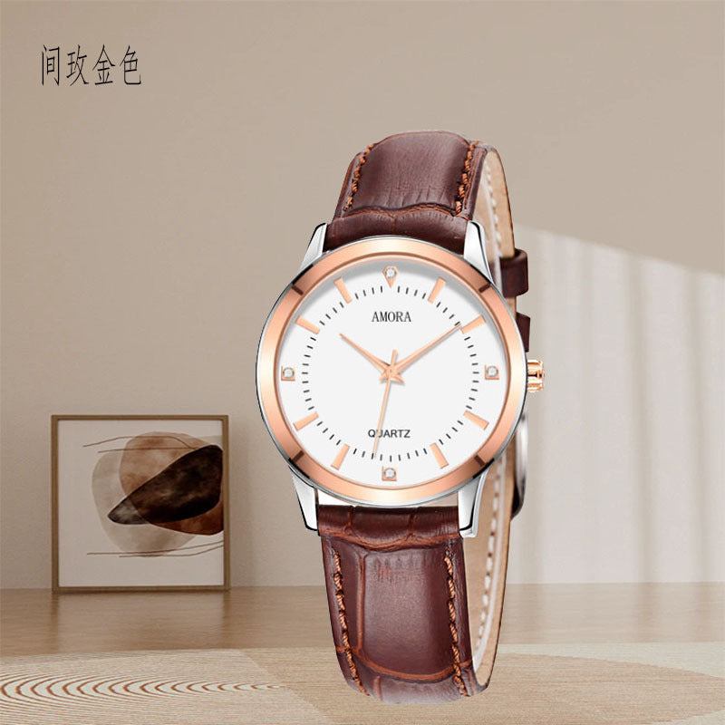 Douyin live ladies' watch couple's watch leather belt fashion watch fashion elegant men's quartz watch wholesale