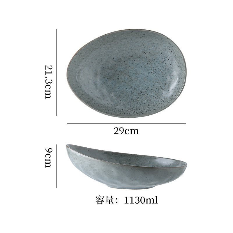 Japanese retro stoneware ceramic tableware restaurant hotel business dessert bowl soup bowl pasta bowl good-looking kiln bowl