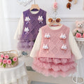 Girls' princess dress  new korean style round neck vest mesh skirt set little girl birthday dress spring and autumn