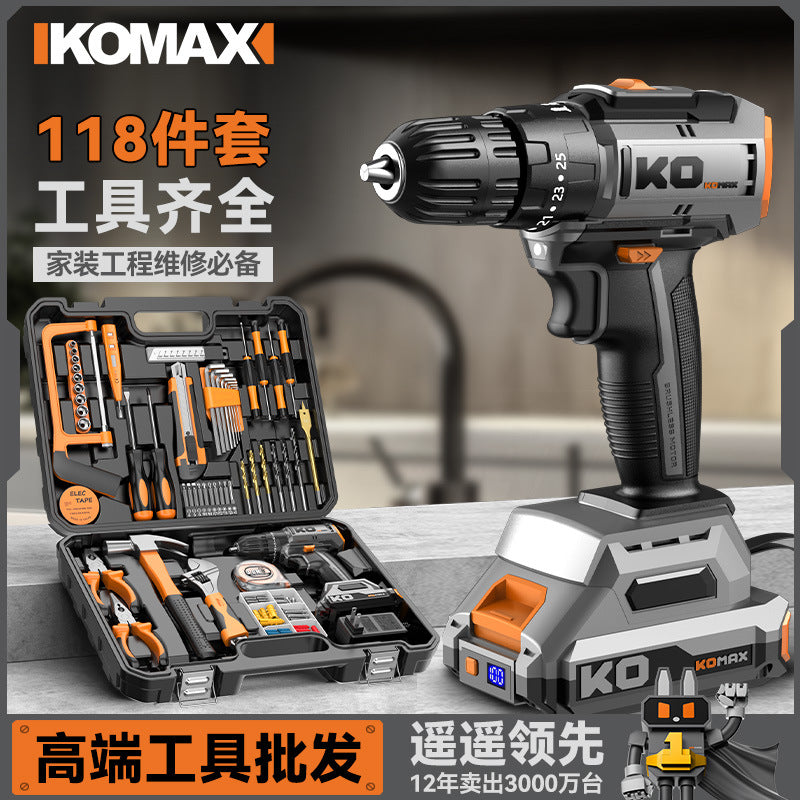 Cordless drill impact drill home use lithium battery brushless drill drilling tool rechargeable pistol drill electric screwdriver