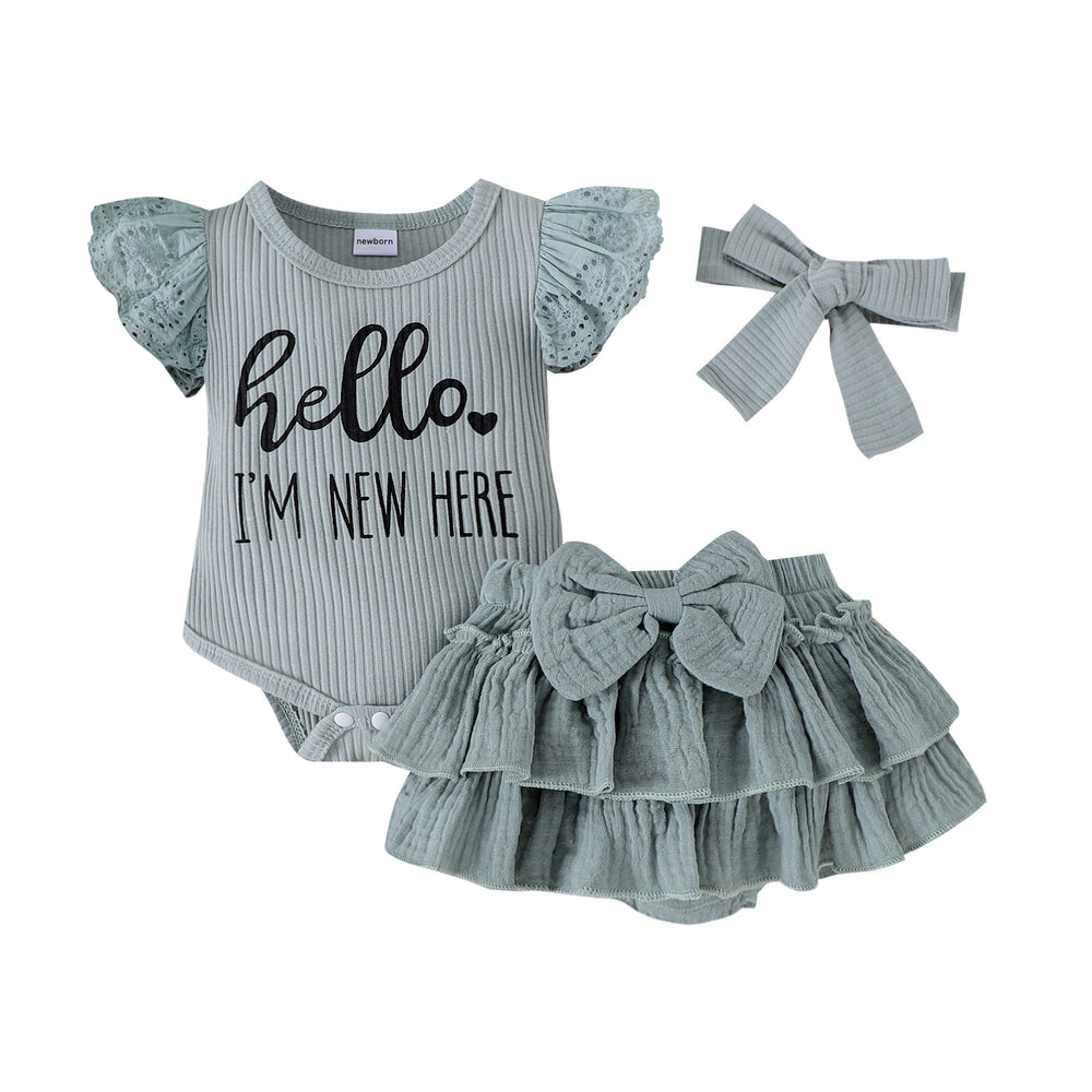 Children's clothing heeeo i'm new here mesh sleeve pit strips  cross-border