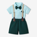Boys' summer short-sleeve outfit: new summer gentleman's style, stylish baby trendy clothes, children's plaid shirt set