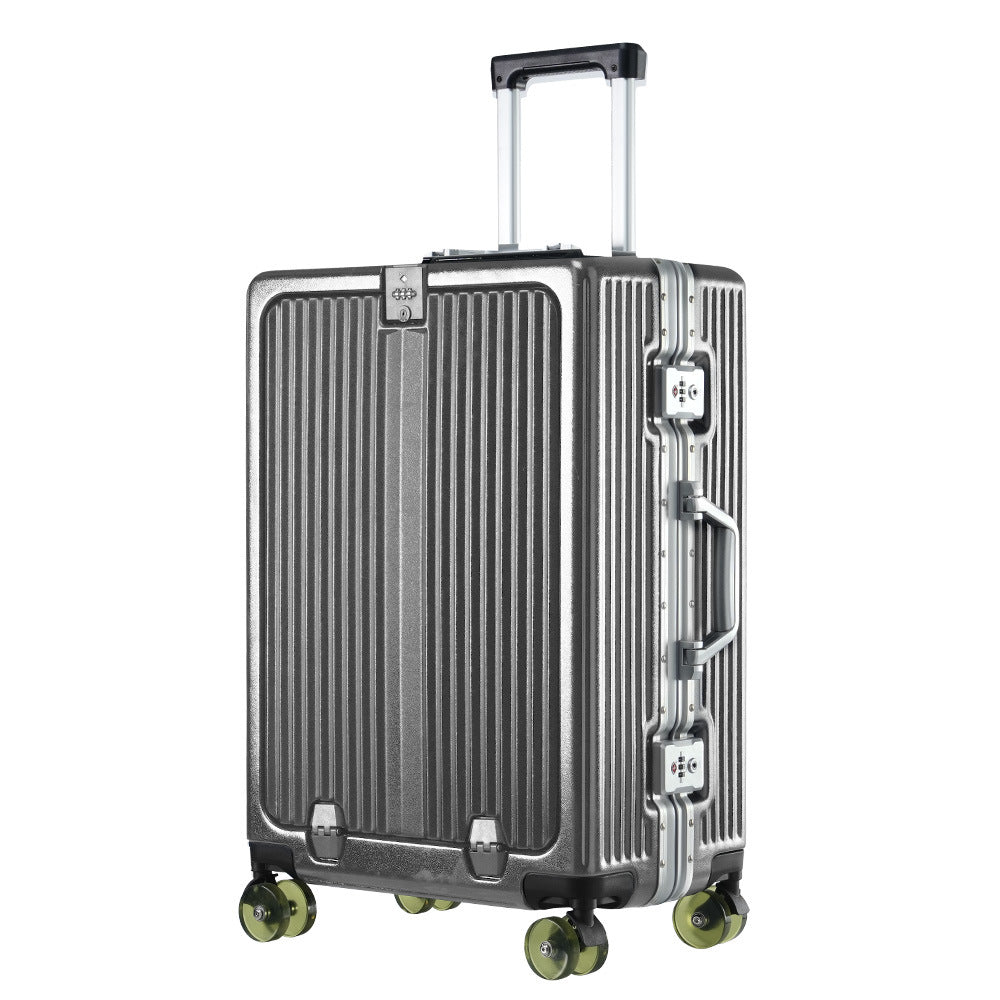 One-click front open aluminum frame 20-inch boarding case, ice skating wheel suitcase, customs lock suitcase 24-inch anti-drop trolley case