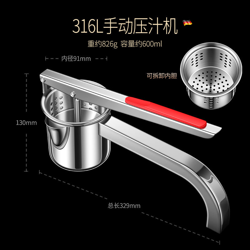 316l stainless steel lemon squeezer - manual juicer for home use - orange, lemon, pomegranate press - lemon clip