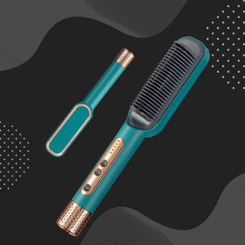 Cross-border electric heating comb with rotating tail straightener Hair straightener Negative ion quick heating adjustable temperature does not hurt hair Portable curling iron