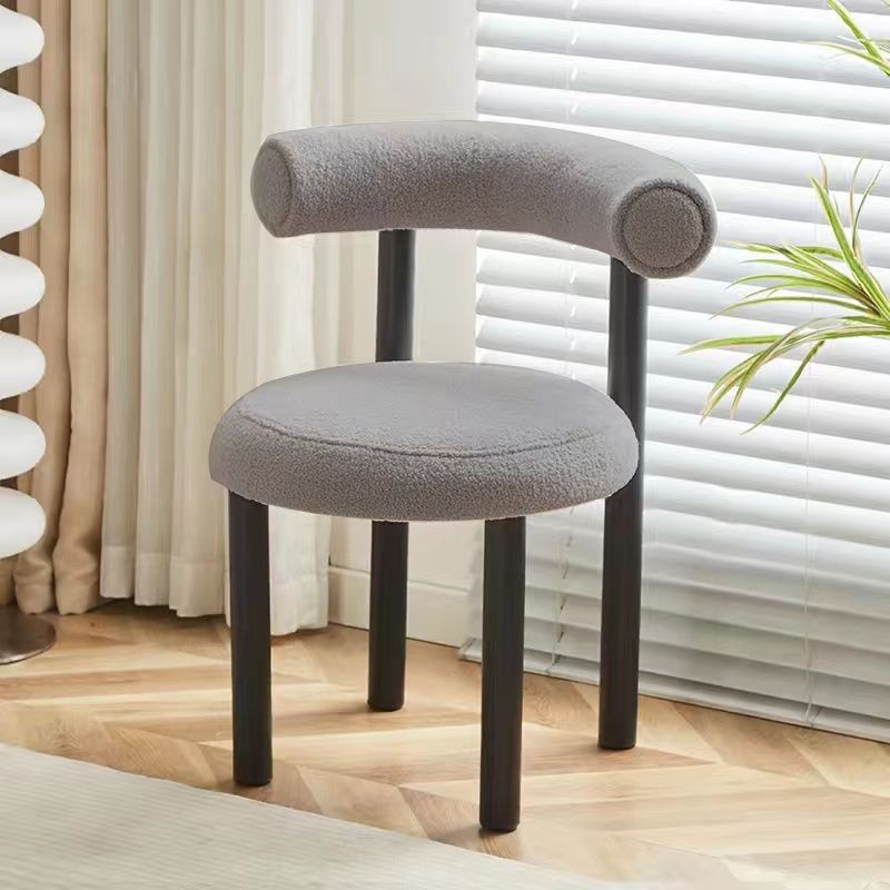 Influencer-approved bobo chair: comfortable home office computer chair, bedroom lambswool vanity stool, makeup chair, casual single sofa chair
