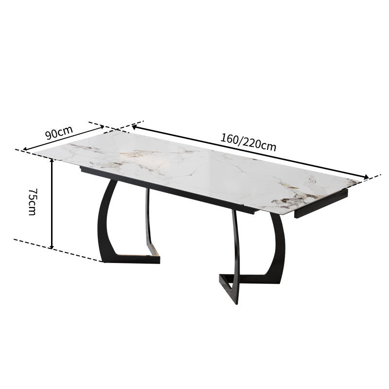 Italian style board dining table personalized wholesale modern simple light luxury small apartment for home retractable long and short rock board dining table