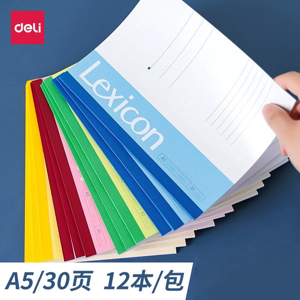 Deli 7650 soft copy A5 wireless binding book student notepad soft copy notebook 30 pages book wholesale