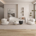 Cream nordic sofa, irregular shape, suitable for small living rooms, modern minimalist style, ideal for beauty salons and rest areas, perfect for compact spaces