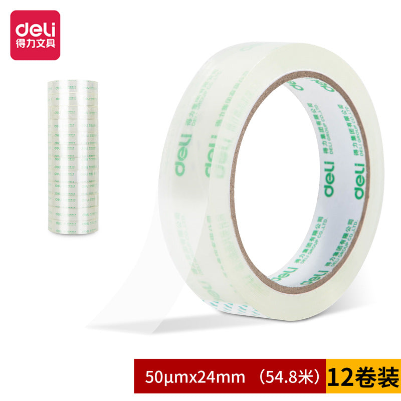 Deli transparent wide tape express packing tape 6cm large roll sealing tape sealing tape wholesale in large quantities of whole boxes