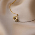 Stainless steel eternal circle asymmetrical patchwork necklace fashionstylishcasual necklace short necklace interlocking