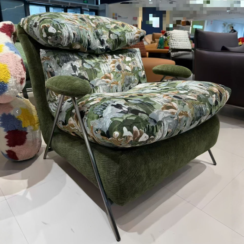 Leisure chair living room sofa chair balcony single chair italian normcorecasual chair first layer cowhide down soft chair