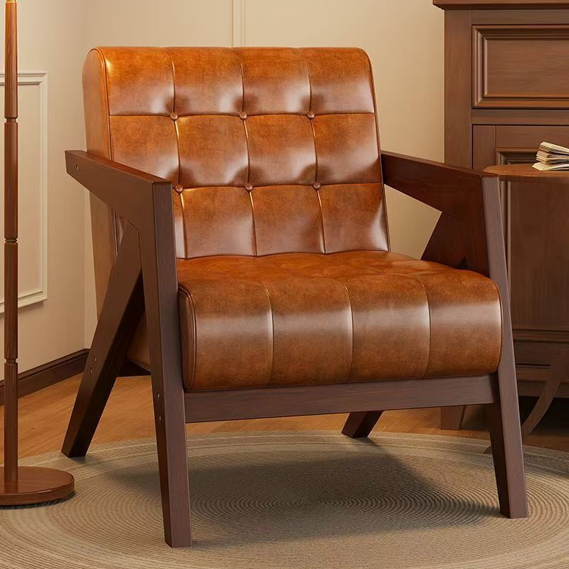 Single sofa chair popular richard solid wood lazy sofa milk tea shop coffee shop table and chair combination b&b sofa