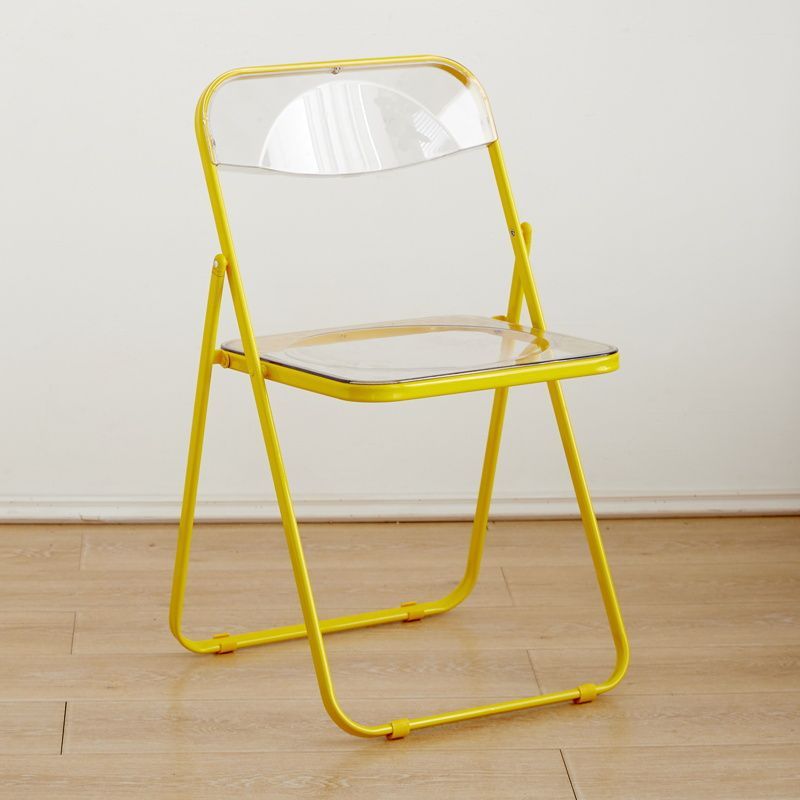 Minimalist folding chair - transparent acrylic photo booth chair for clothing stores, trendy influencer makeup stool, crystal backrest dining chair