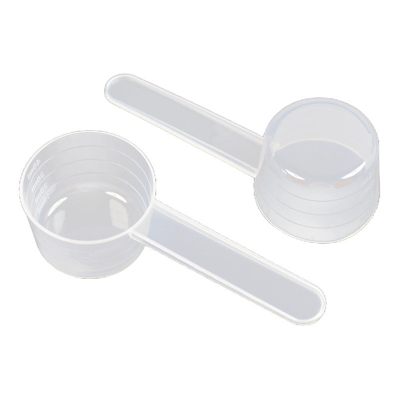 Plastic measuring spoon 40ml milliliter facial mask spoon powder feed fertilizer laundry detergent pesticide measuring spoon filled with water 40g grams